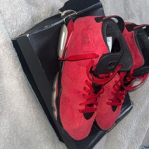 Tori Jordan Retro 6 RED SIZE US 6.5 (suede) as is.